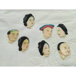 Caras de chinos para mantón de Manila