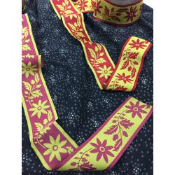 Cinta modelo bellotas. 6 cm rojo vivo