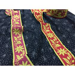 Cinta modelo bellotas. 6 cm rojo vivo