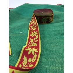 Cinta modelo bellotas. 4 cm rojo intenso