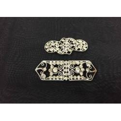 Broches de metal y strass