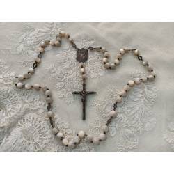 Antiguo rosario de plata y...
