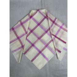 pañuelo de seda, crema y rosa