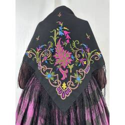 Pañuelo de merino negro...