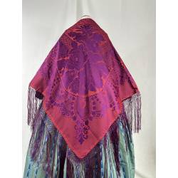 Pañuelo de gro fucsia y morado