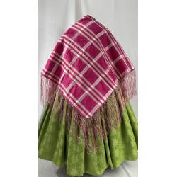 Pañuelo de cuadros, rosa y...