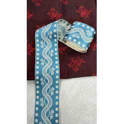 Cinta de seda azul. 6 cm