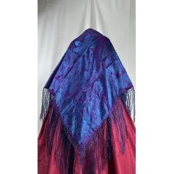 Pañuelo adamascado azul y...